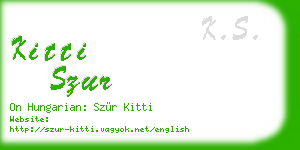 kitti szur business card