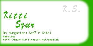 kitti szur business card